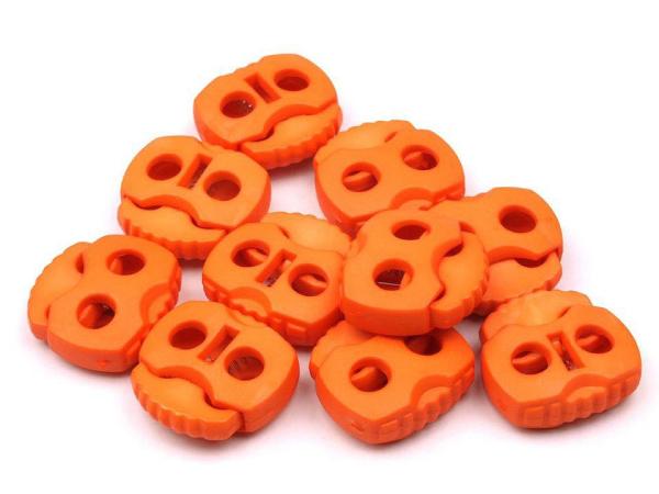 Kordelstopper mit 2 Löchern 20x20mm Kürbisorange
